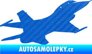 Samolepka Stíhací letoun 004 pravá 3D karbon modrý