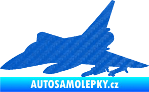 Samolepka Stíhací letoun 005 levá 3D karbon modrý
