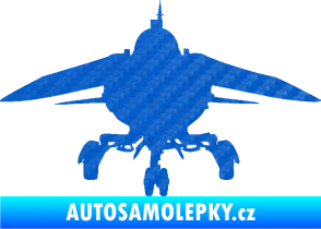 Samolepka Stíhací letoun 008  MIG 3D karbon modrý