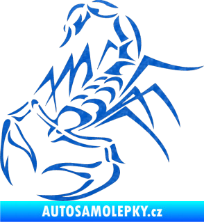 Samolepka Štír 017 levá 3D karbon modrý