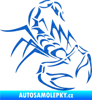 Samolepka Štír 017 pravá 3D karbon modrý