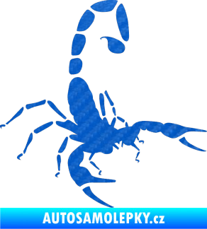 Samolepka Štír 018 pravá 3D karbon modrý