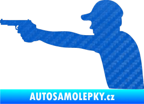 Samolepka Střelec silueta 001 levá 3D karbon modrý
