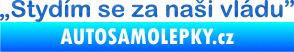 Samolepka Stydím se za naši vládu 001 3D karbon modrý