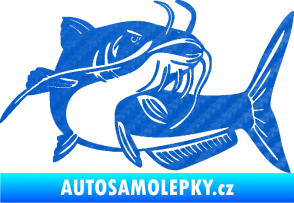 Samolepka Sumec 001 pravá 3D karbon modrý