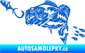 Samolepka Sumec 006 levá s návnadou 3D karbon modrý