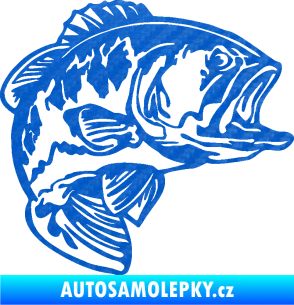 Samolepka Sumec 007 pravá 3D karbon modrý