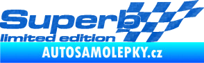 Samolepka Superb limited edition pravá 3D karbon modrý