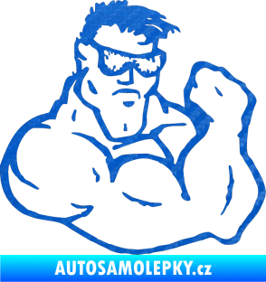 Samolepka Svalovec pravá 3D karbon modrý