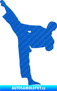 Samolepka Taekwondo 002 levá 3D karbon modrý