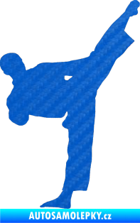Samolepka Taekwondo 002 pravá 3D karbon modrý