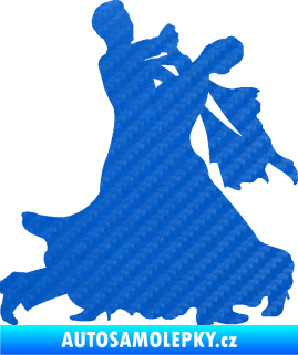 Samolepka Tanec 010 levá waltz 3D karbon modrý