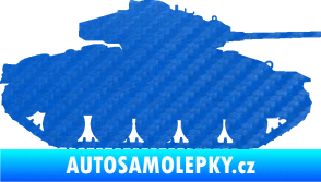 Samolepka Tank 001 pravá WW2 3D karbon modrý
