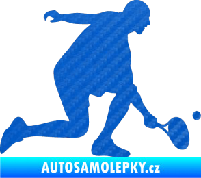 Samolepka Tenista 003 pravá 3D karbon modrý