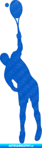 Samolepka Tenista 006 pravá 3D karbon modrý