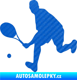 Samolepka Tenista 007 levá 3D karbon modrý