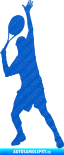 Samolepka Tenista 008 levá 3D karbon modrý