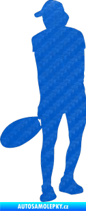 Samolepka Tenista 010 levá 3D karbon modrý