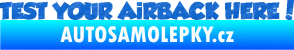 Samolepka Test your airback here! 3D karbon modrý