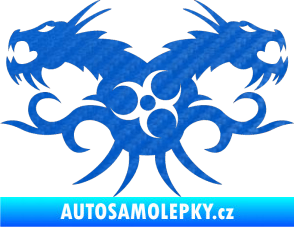 Samolepka Tetování 113 draci 3D karbon modrý