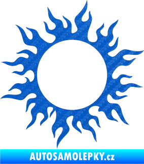 Samolepka Tetování 116 slunce s plameny 3D karbon modrý