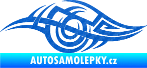 Samolepka Tetování 208 levá 3D karbon modrý