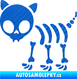 Samolepka The Bone Family Kočička 3D karbon modrý