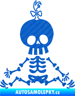 Samolepka The Bone Family Mimi holčička 3D karbon modrý