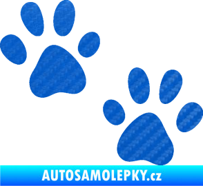 Samolepka Tlapky 011 3D karbon modrý