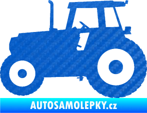 Samolepka Traktor 001 levá 3D karbon modrý