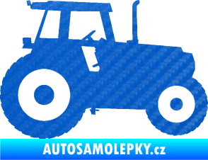 Samolepka Traktor 001 pravá 3D karbon modrý