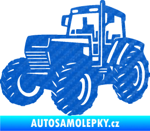 Samolepka Traktor 002 levá Zetor 3D karbon modrý