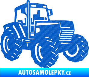 Samolepka Traktor 002 pravá Zetor 3D karbon modrý
