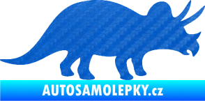 Samolepka Triceratops 001 pravá 3D karbon modrý