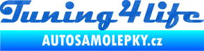 Samolepka Tuning for life nápis 3D karbon modrý