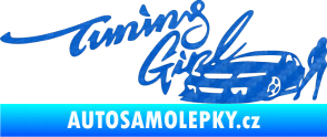 Samolepka Tuning girl 3D karbon modrý
