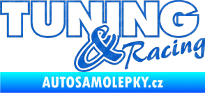 Samolepka Tuning racing obrys 3D karbon modrý