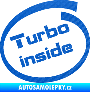 Samolepka Turbo inside 3D karbon modrý