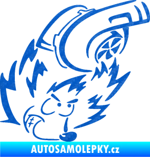 Samolepka Turbo ježek pravá 3D karbon modrý