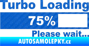 Samolepka Turbo loading 3D karbon modrý