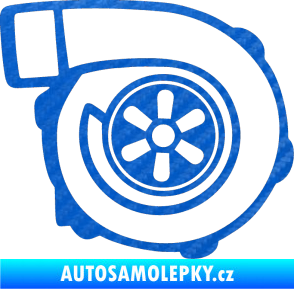 Samolepka Turbo silueta 001  pravá 3D karbon modrý