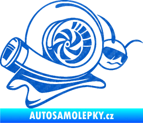 Samolepka Turbo šnek 004 pravá 3D karbon modrý