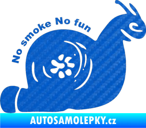 Samolepka Turbo šnek 005 no smoke no fun pravá 3D karbon modrý