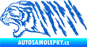 Samolepka Tygr 004 levá 3D karbon modrý