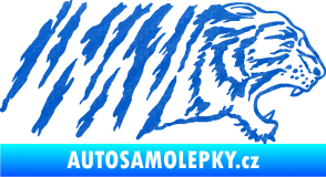 Samolepka Tygr 004 pravá 3D karbon modrý