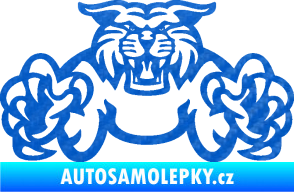 Samolepka Tygr 006 3D karbon modrý