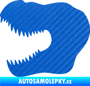 Samolepka Tyrannosaurus Rex lebka 001 levá 3D karbon modrý