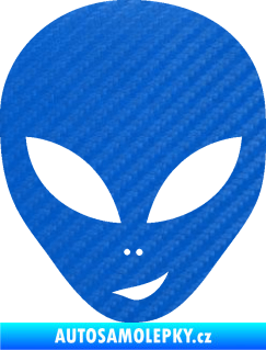 Samolepka UFO 003 pravá 3D karbon modrý