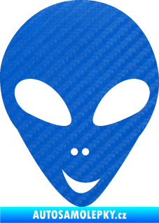 Samolepka UFO 004 pravá 3D karbon modrý