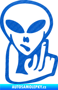 Samolepka UFO 008 pravá 3D karbon modrý